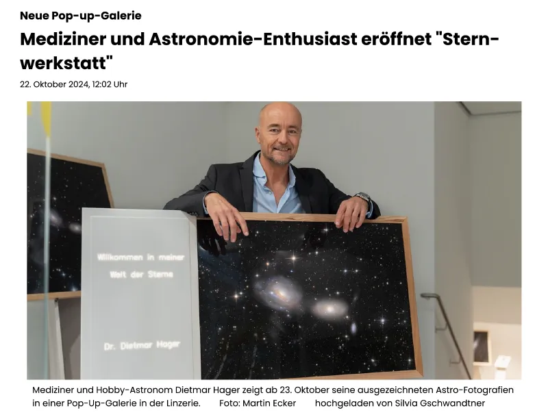 Mediziner und Astronomie-Enthusiast eröffnet „Sternwerkstatt“